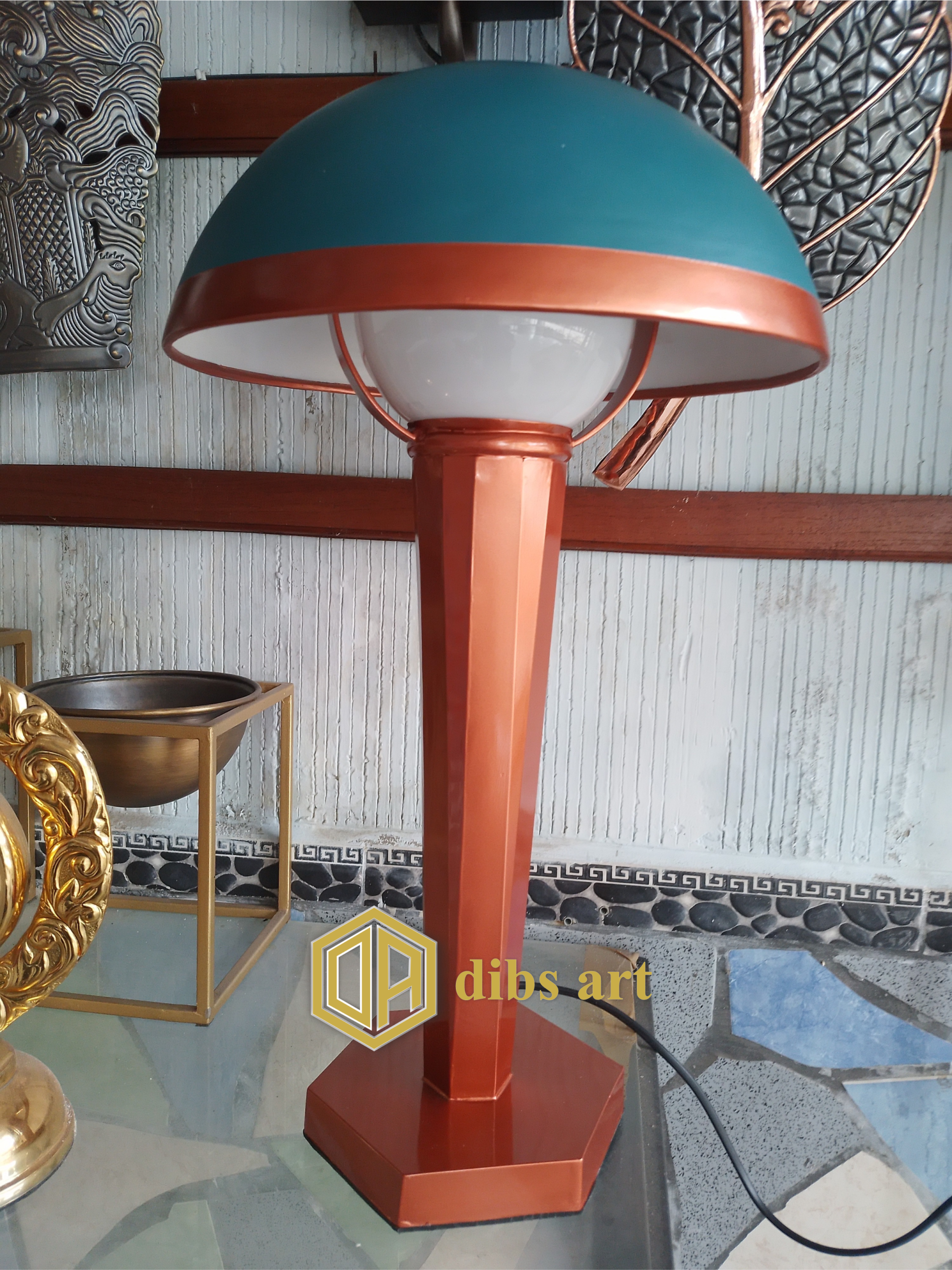 lampu meja besi vintage Dibs Art desain klasik industrial