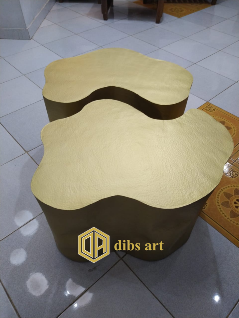 meja kuningan model kayu 2