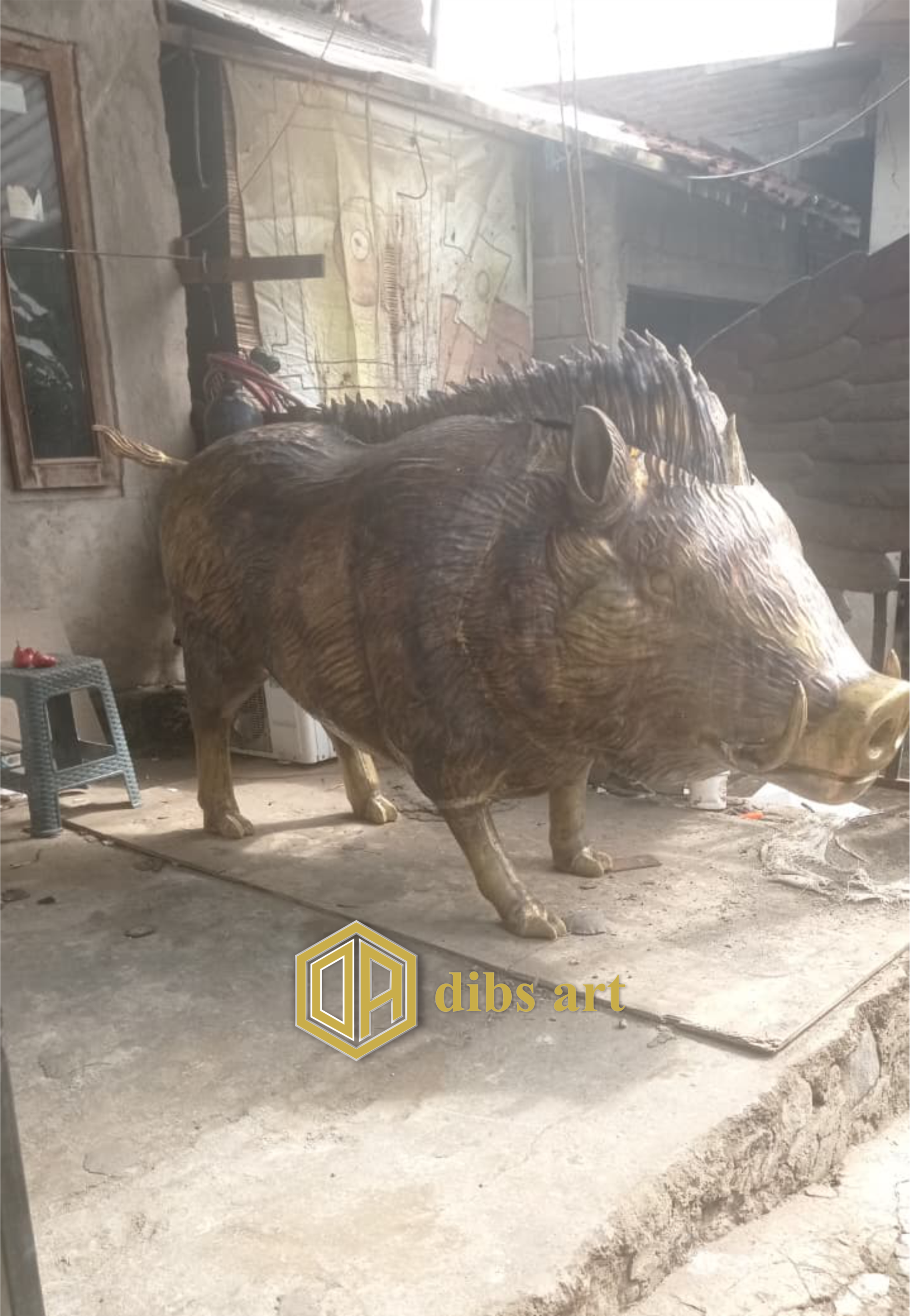 patung kuningan babi celeng handmade Dibs Art