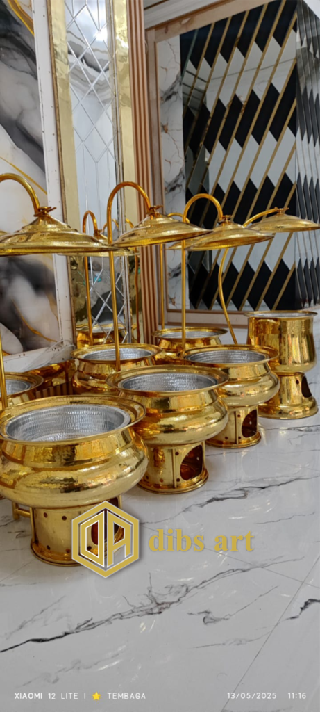 chafing dish kuningan bulat babar