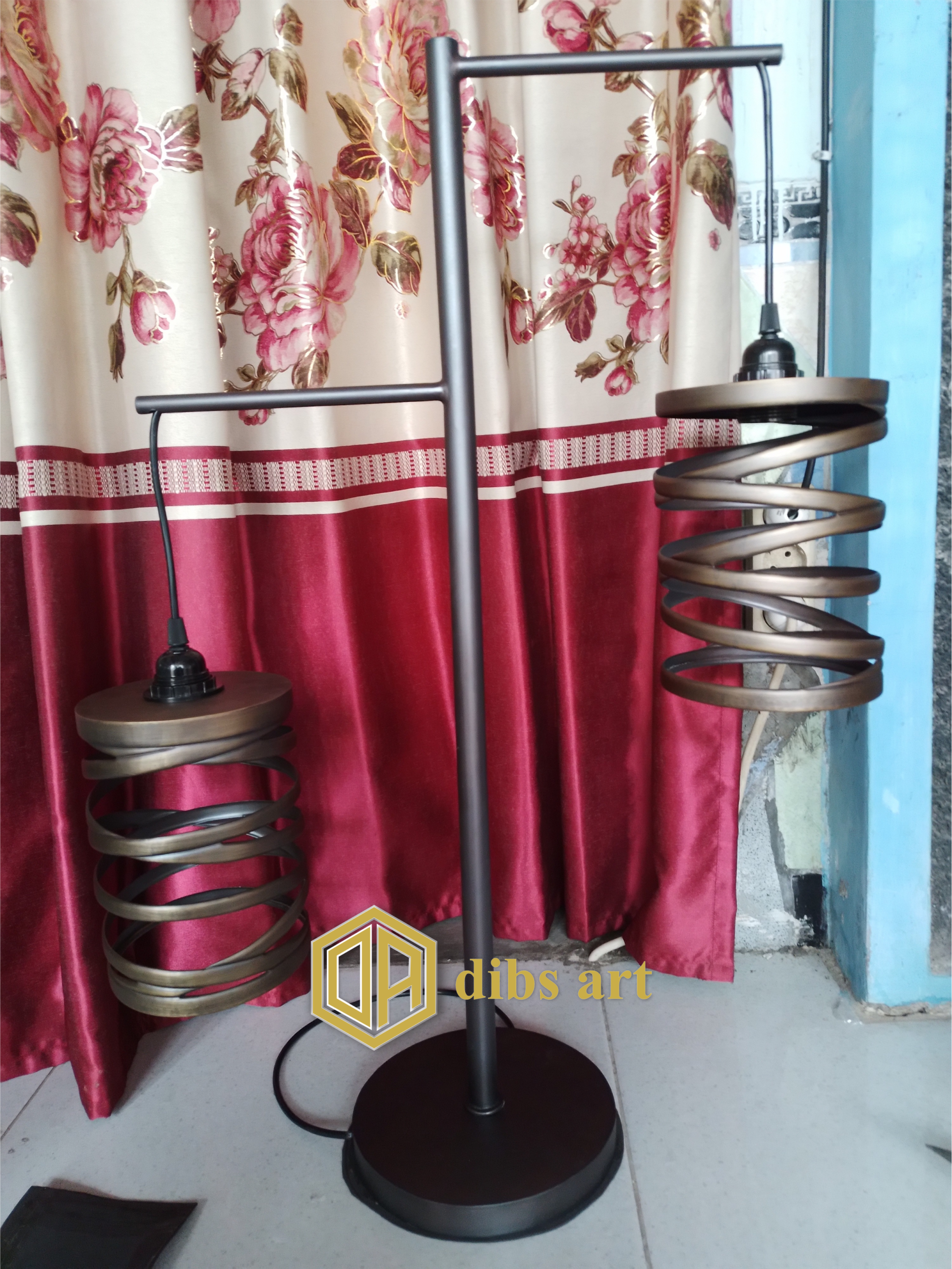 lampu berdiri kuningan vintage