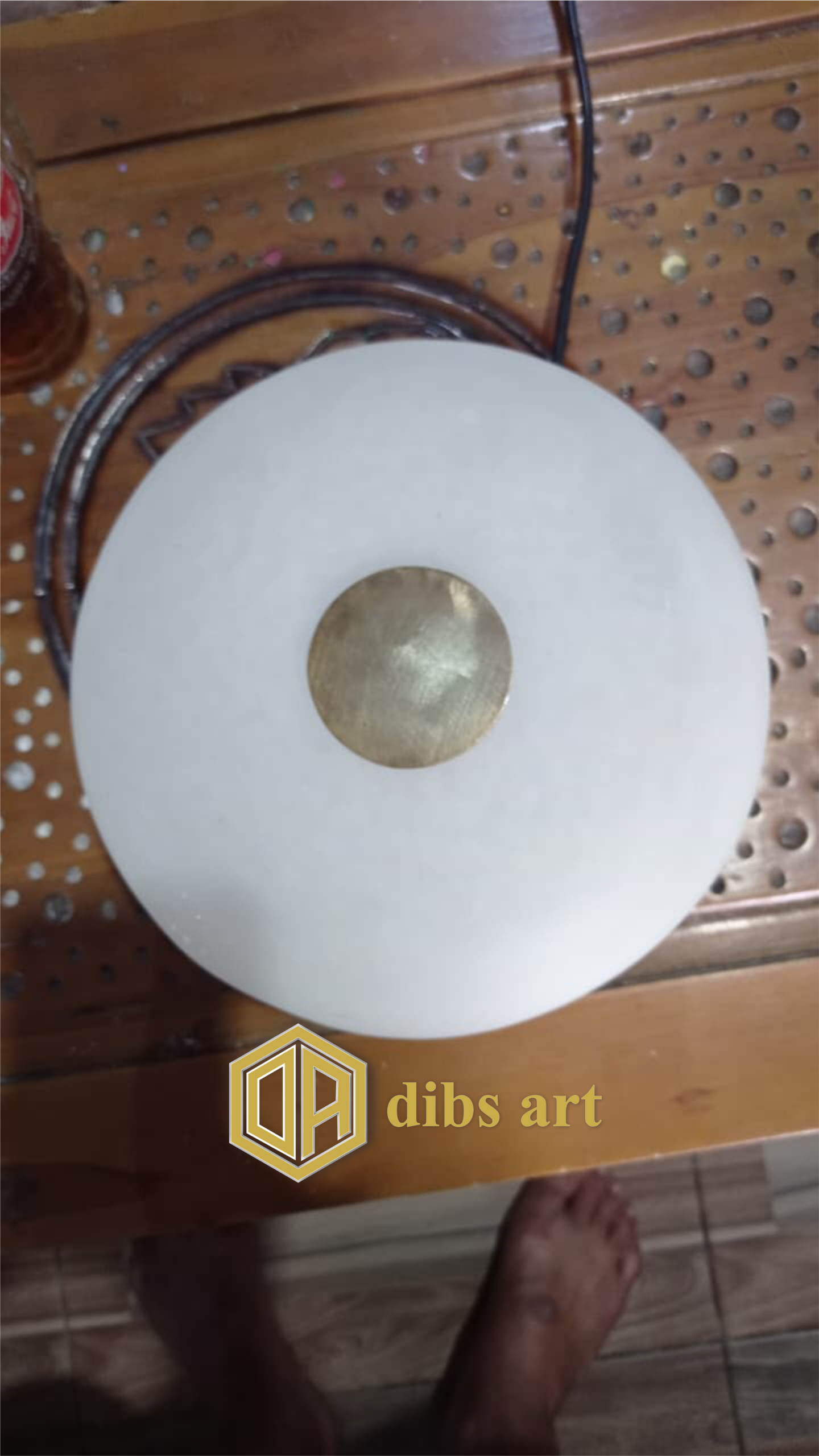 lampu gantung kuningan fiber minimalis