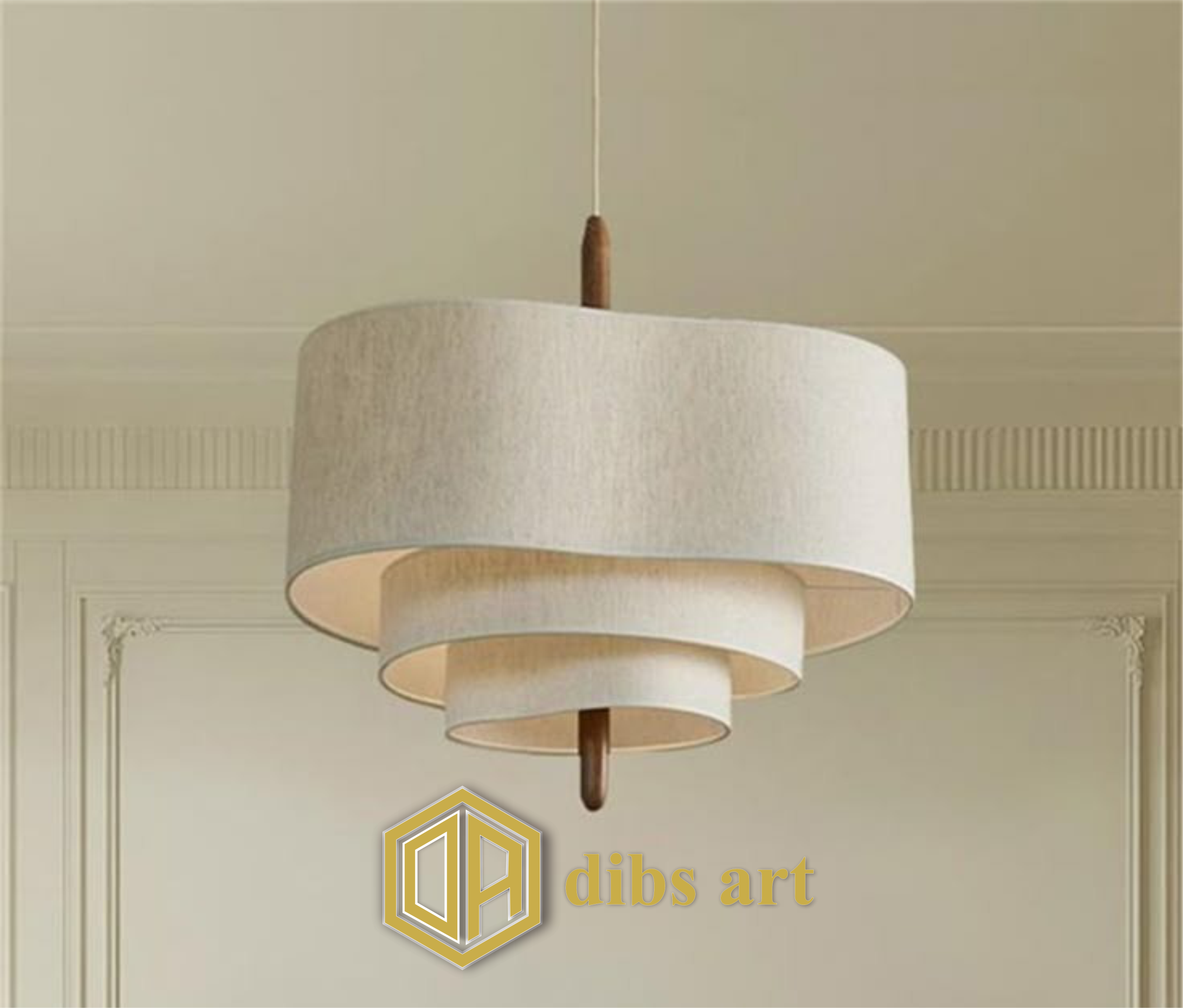 lampu gantung kuningan kap putih 4