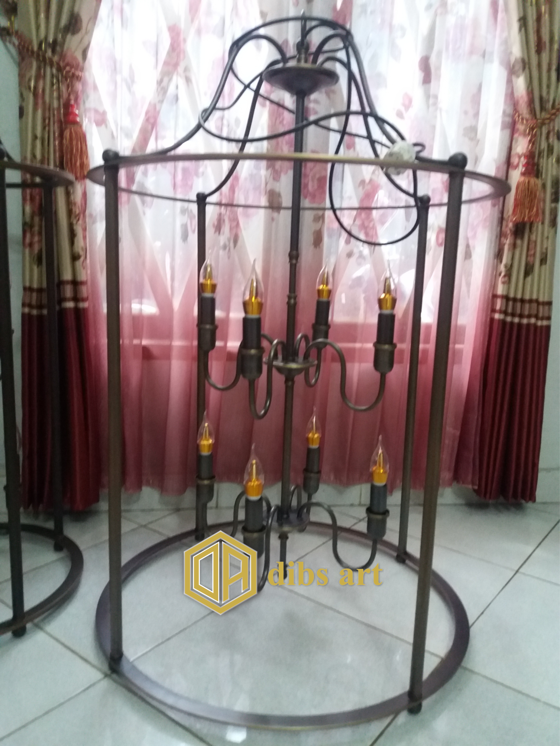 lampu gantung kuningan klasik antik