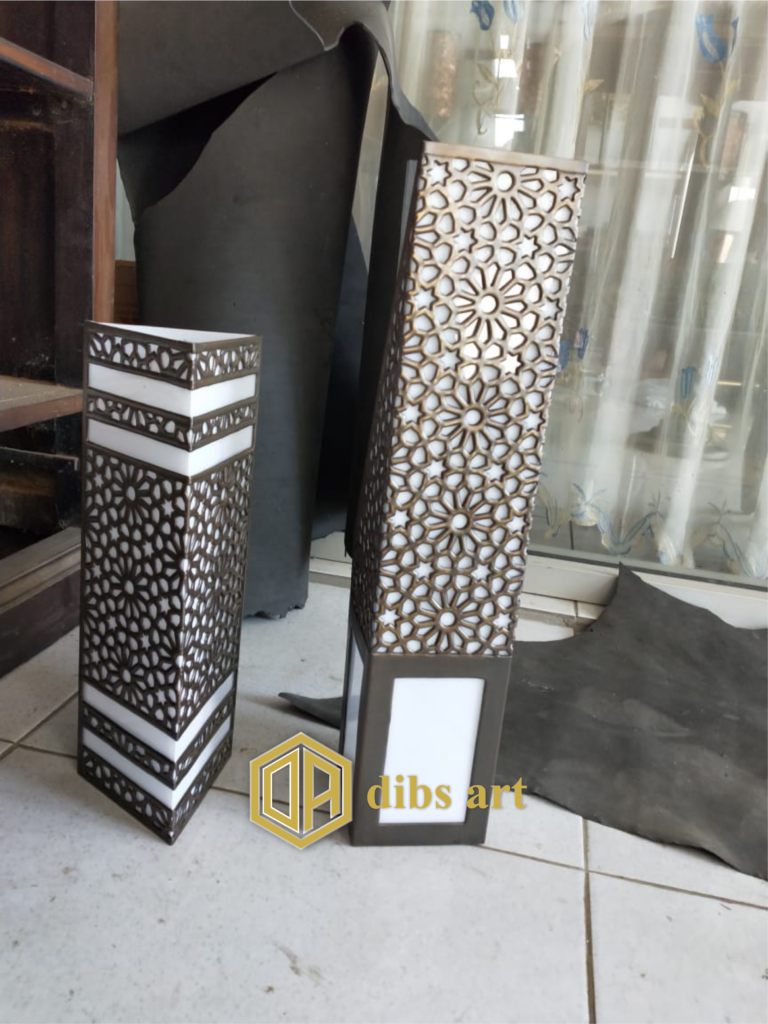lampu meja kuningan hitam antik