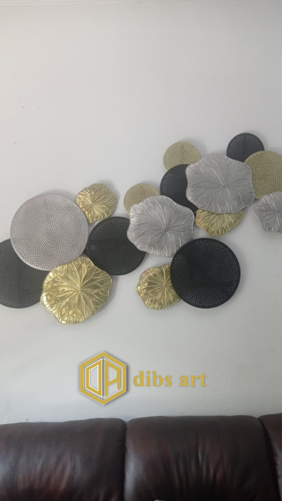 Wall Decor Kuningan Daun Teratai Antik Elegan | Dibs Art wall decor kuningan daun teratai antik