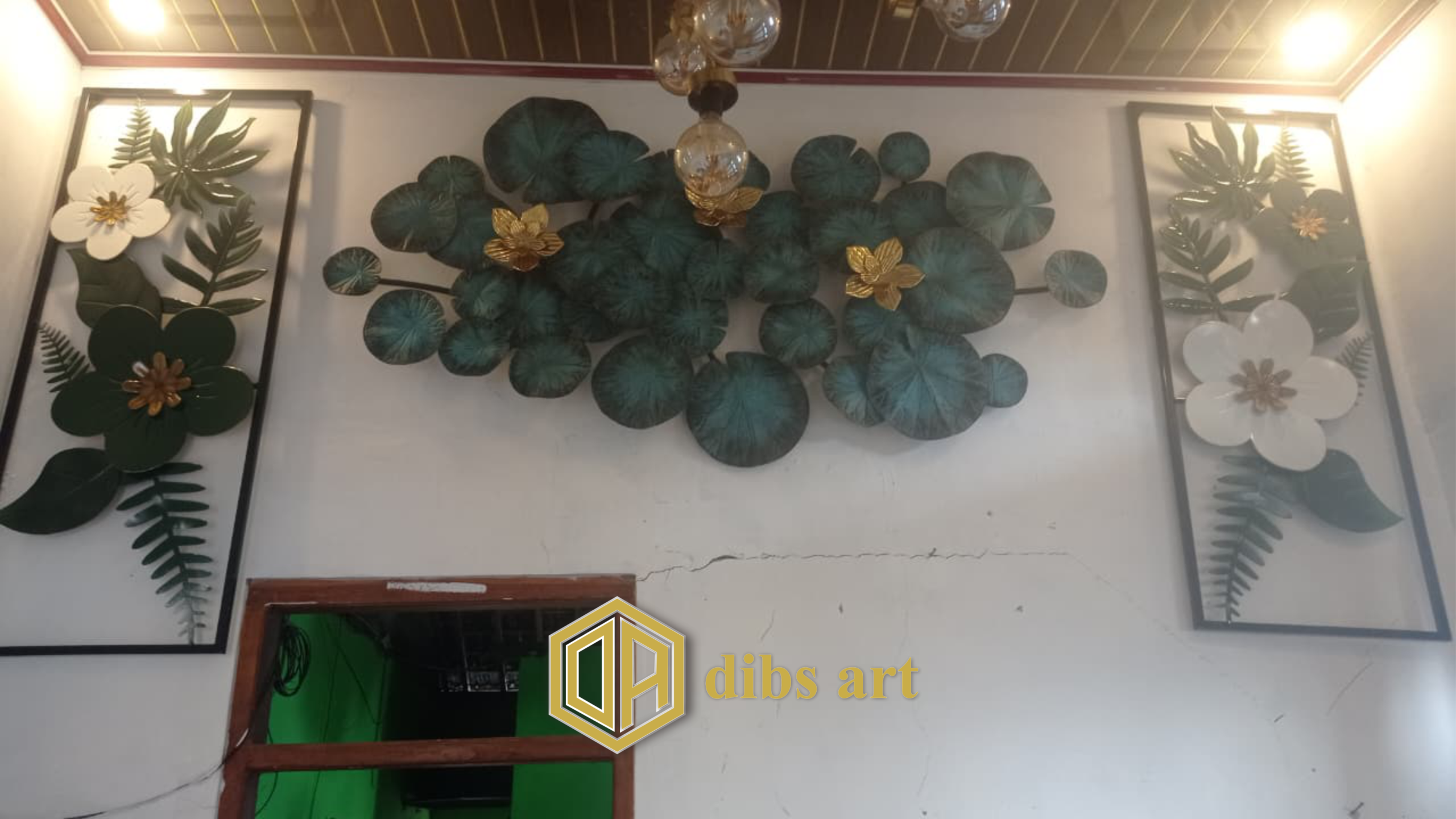 Wall Decor Kuningan Daun Teratai Elegan | Dibs Art wall decor kuningan daun teratai